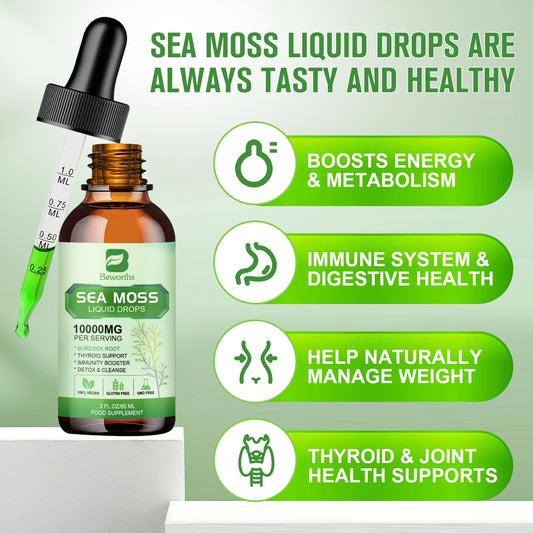 BEWORTHS Sea Moss Capsules with Burdock Root, Bladderwrack for Thyroid Joint, Health Support Immunity, Gut & Energy Health