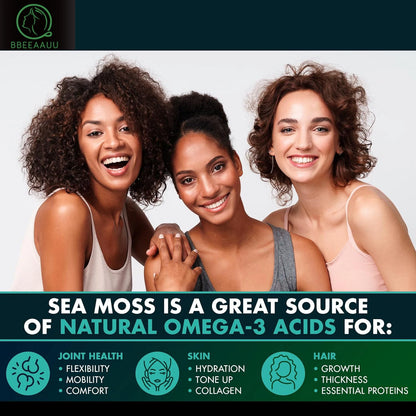 BBEEAAUU Seaweed Capsules Irish Sea Moss Premium with Burdock Root