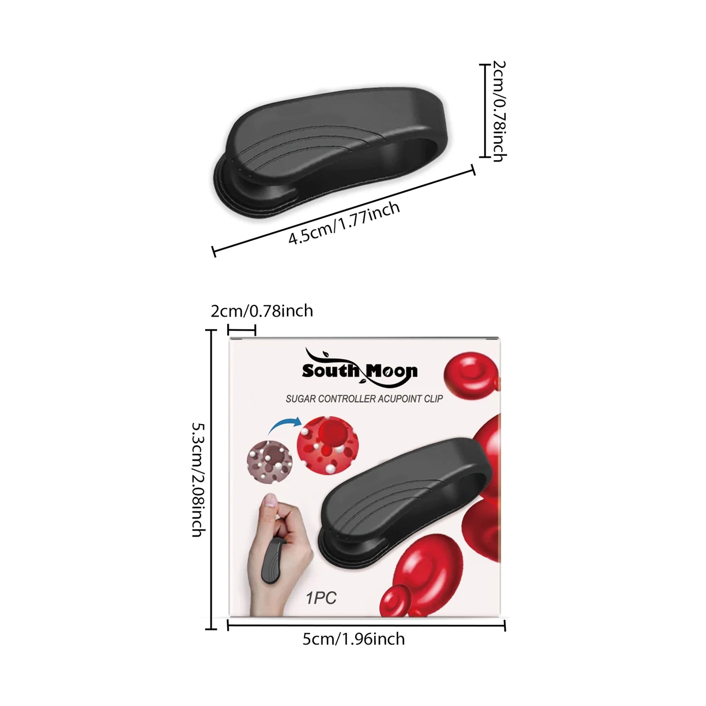 Blood Sugar Control Acupressure Point Clip Anti Diabetes Hyperglycemia Lower Blood Glucose Body Relax Hand Meridian Massager